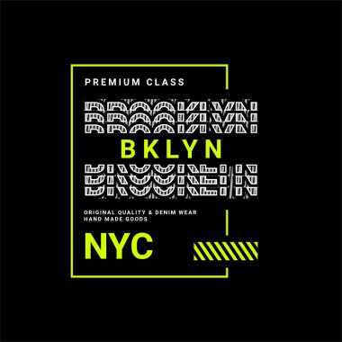 Brooklyn yazı tasarımı, ekran baskısı tişörtleri, giysiler, ceketler ve diğerleri için uygun