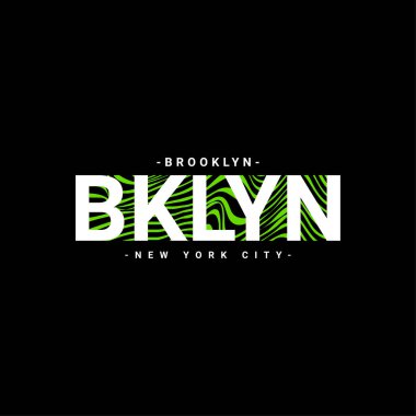 Brooklyn yazı tasarımı, ekran baskısı tişörtleri, giysiler, ceketler ve diğerleri için uygun