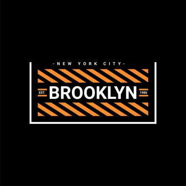 Brooklyn yazı tasarımı, ekran baskısı tişörtleri, giysiler, ceketler ve diğerleri için uygun