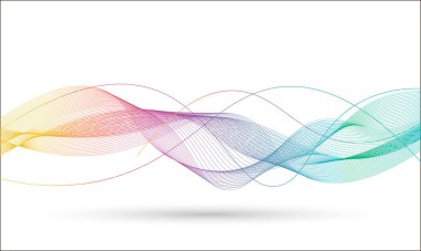 Gökkuşağı renklerine sahip dalgalı çizgi arkaplanı, arkaplan, sunumlar, duvar kağıtları, kapaklar ve diğerleri için uygun