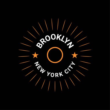 Brooklyn yazı tasarımı, ekran baskısı tişörtleri, giysiler, ceketler ve diğerleri için uygun
