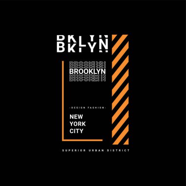 Brooklyn yazı tasarımı, ekran baskısı tişörtleri, giysiler, ceketler ve diğerleri için uygun