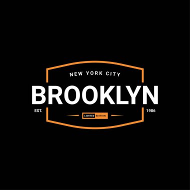Brooklyn yazı tasarımı, ekran baskısı tişörtleri, giysiler, ceketler ve diğerleri için uygun