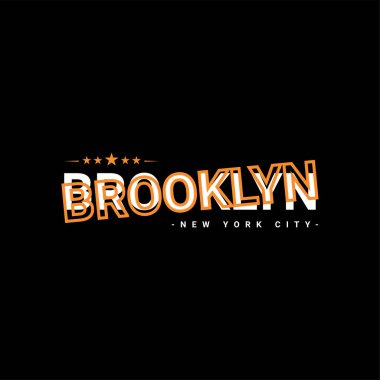 Brooklyn yazı tasarımı, ekran baskısı tişörtleri, giysiler, ceketler ve diğerleri için uygun