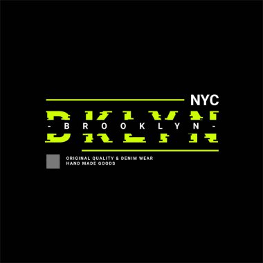 Brooklyn yazı tasarımı, ekran baskısı tişörtleri, giysiler, ceketler ve diğerleri için uygun