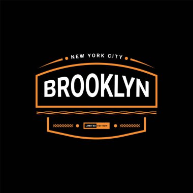 Brooklyn yazı tasarımı, ekran baskısı tişörtleri, giysiler, ceketler ve diğerleri için uygun