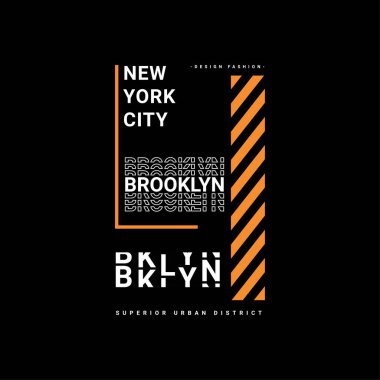 Brooklyn yazı tasarımı, ekran baskısı tişörtleri, giysiler, ceketler ve diğerleri için uygun