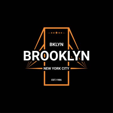 Brooklyn yazı tasarımı, ekran baskısı tişörtleri, giysiler, ceketler ve diğerleri için uygun
