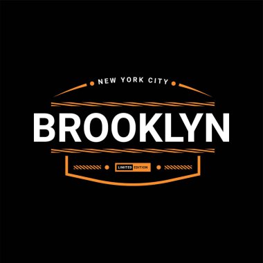 Brooklyn yazı tasarımı, ekran baskısı tişörtleri, giysiler, ceketler ve diğerleri için uygun