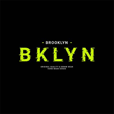 Brooklyn yazı tasarımı, ekran baskısı tişörtleri, giysiler, ceketler ve diğerleri için uygun