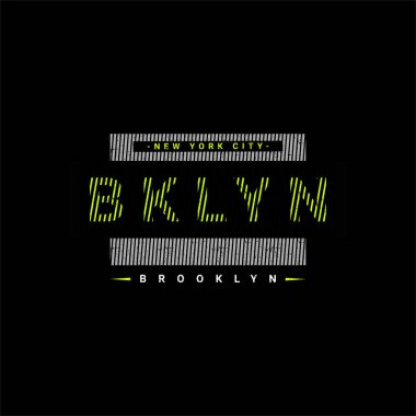 Brooklyn yazı tasarımı, ekran baskısı tişörtleri, giysiler, ceketler ve diğerleri için uygun
