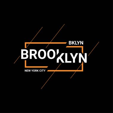 Brooklyn yazı tasarımı, ekran baskısı tişörtleri, giysiler, ceketler ve diğerleri için uygun