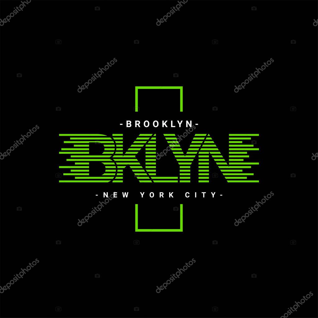 Brooklyn writing design, suitable for screen printing t-shirts, clothes, jackets and others