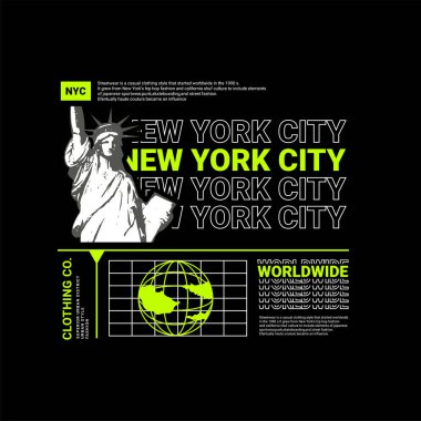 New York şehri yazı tasarımı, ekran baskı tişörtleri, giysiler, ceketler ve diğerleri için uygun