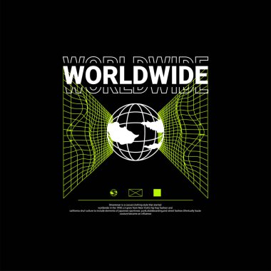 Tişört, giysi, ceket ve diğerleri için uygun dünya çapında yazı tasarımı