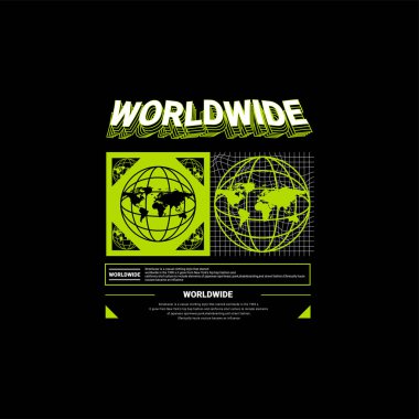 Tişört, giysi, ceket ve diğerleri için uygun dünya çapında yazı tasarımı