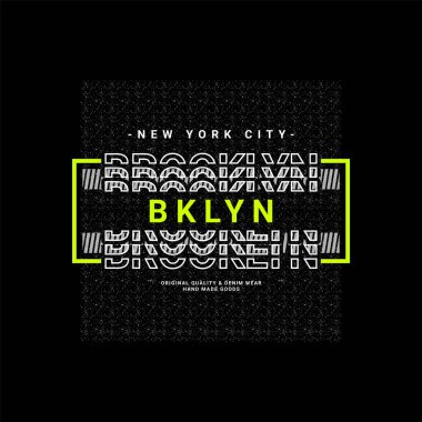 Brooklyn yazı tasarımı, ekran baskısı tişörtleri, giysiler, ceketler ve diğerleri için uygun