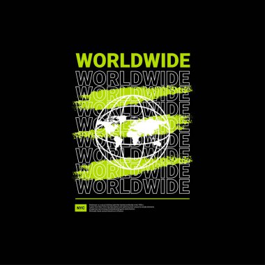 Tişört, giysi, ceket ve diğerleri için uygun dünya çapında yazı tasarımı