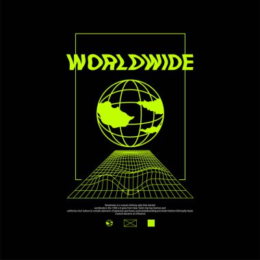 Tişört, giysi, ceket ve diğerleri için uygun dünya çapında yazı tasarımı