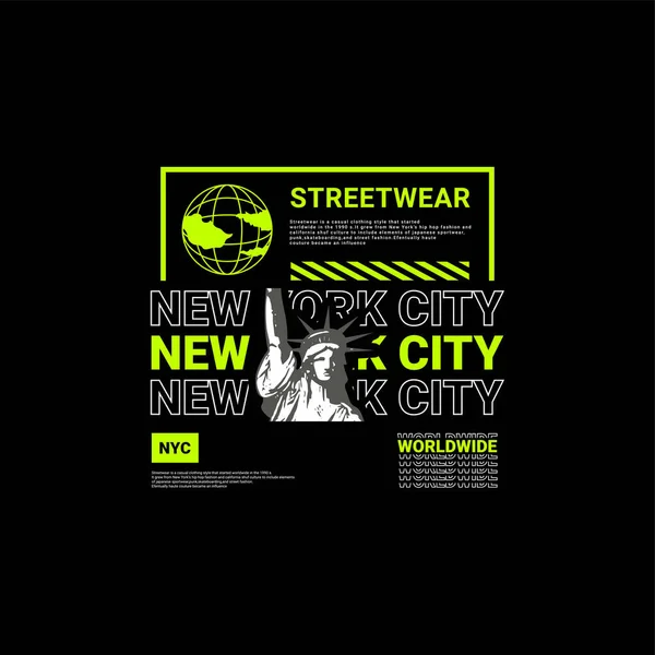 纽约城市写作设计 适用于丝网印刷T恤衫 夹克等 — 图库矢量图片