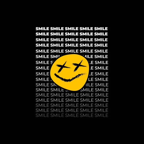 Smile Psaní Design Vhodný Pro Sítotisk Trička Oblečení Bundy Další — Stockový vektor