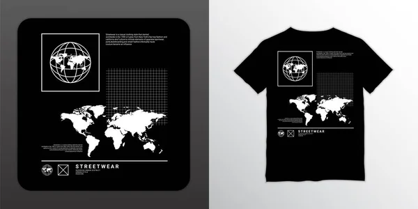 Diseño Camiseta Streetwear Adecuado Para Serigrafía Chaquetas Otros — Vector de stock
