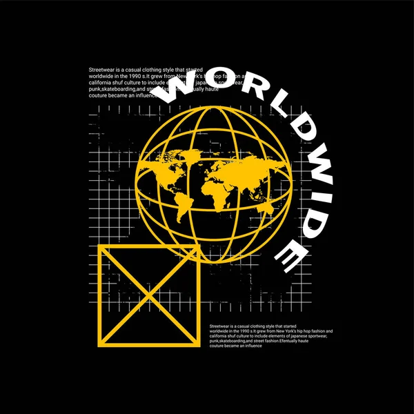 Design Shirt Mundial Adequado Para Serigrafia Jaquetas Outros — Vetor de Stock