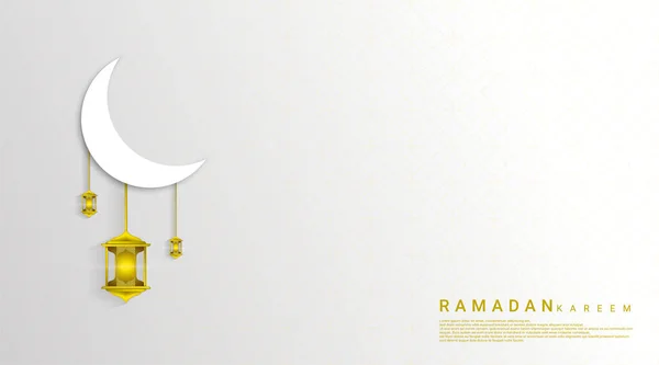 Ramadán Diseño Fondo Con Adornos Linterna Color Oro Completo Con — Vector de stock