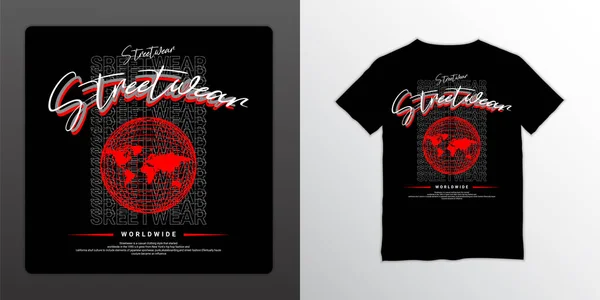 Diseño Camiseta Streetwear Adecuado Para Serigrafía Chaquetas Otros — Vector de stock