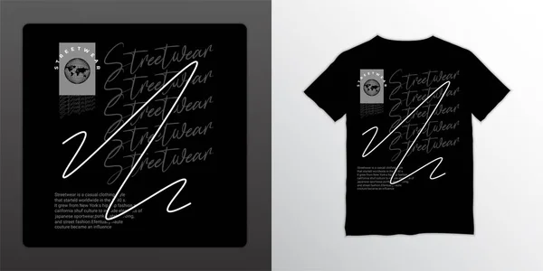 Diseño Camiseta Streetwear Adecuado Para Serigrafía Chaquetas Otros — Archivo Imágenes Vectoriales