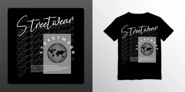 スクリーン印刷 ジャケットなどに適したストリートウェアのTシャツデザイン — ストックベクタ