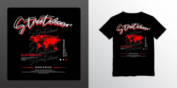 Diseño Camiseta Streetwear Adecuado Para Serigrafía Chaquetas Otros — Vector de stock