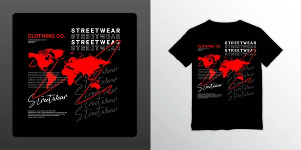 スクリーン印刷 ジャケットなどに適したストリートウェアのTシャツデザイン — ストックベクタ