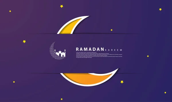 Design Com Tema Ramadan Com Estilo Corte Papel Adequado Para — Vetor de Stock