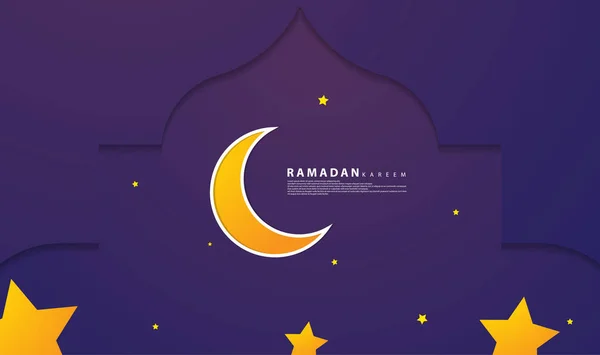 Ramadán Témájú Design Papír Vágott Stílus Alkalmas Ramadán Témájú Hátterek — Stock Vector