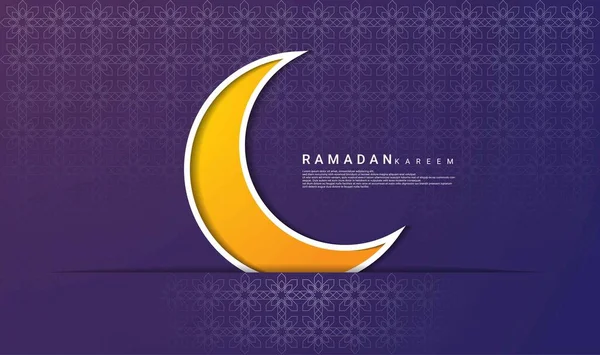 Desain Bertema Ramadhan Dengan Gaya Potongan Kertas Cocok Untuk Latar - Stok Vektor