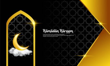 Ramazan temalı arka plan, altın ve siyah karışımı, İslami temalı arka plan için mükemmel.