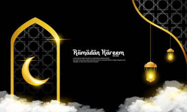 Ramazan temalı arka plan, altın ve siyah karışımı, İslami temalı arka plan için mükemmel.