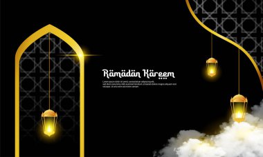 Ramazan temalı arka plan, altın ve siyah karışımı, İslami temalı arka plan için mükemmel.