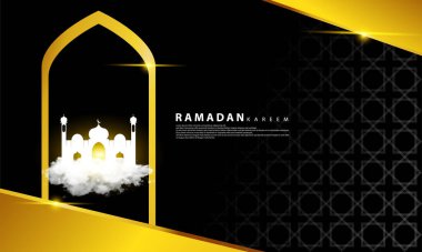 Ramazan temalı arka plan, altın ve siyah karışımı, İslami temalı arka plan için mükemmel.