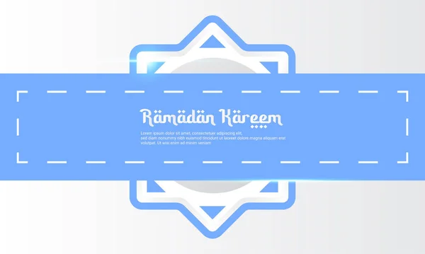 Design Ramadan Com Estilo Corte Papel Branco Azul Adequado Para — Vetor de Stock