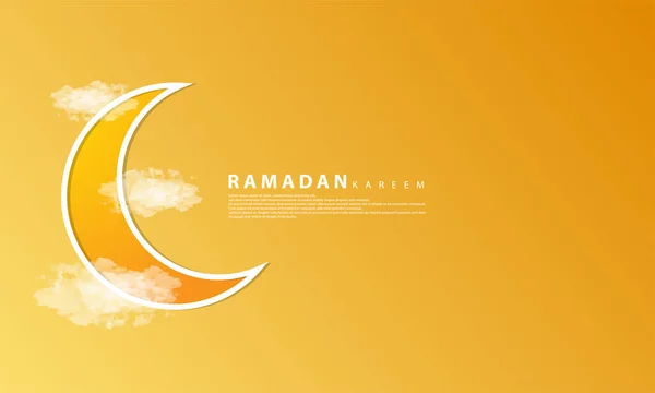 Ramadán Témájú Háttér Hold Felhő Elemek Tökéletes Iszlám Témájú Háttérrel — Stock Vector