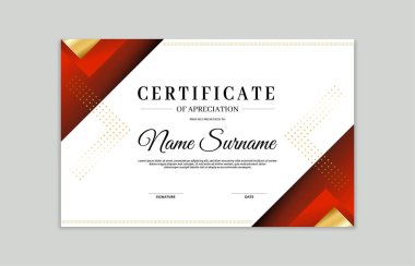Kırmızı ve altın sertifikalı sınır şeması. Takdir, iş ve eğitim ihtiyaçları için