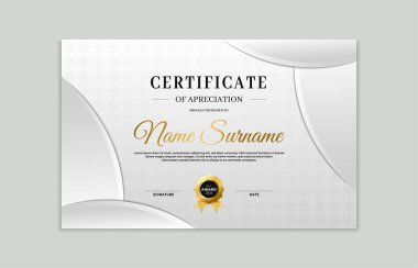 Beyaz ve altın sertifikalı sınır şeması. Takdir, iş ve eğitim ihtiyaçları için