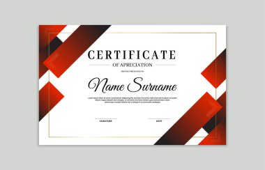 Kırmızı ve altın sertifikalı sınır şeması. Takdir, iş ve eğitim ihtiyaçları için