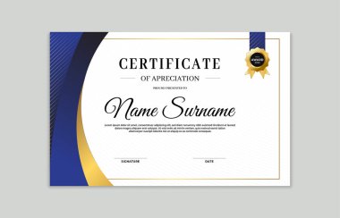 Mavi ve altın sertifikalı sınır şeması. Takdir, iş ve eğitim ihtiyaçları için