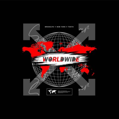 Tişört, giysi, ceket ve diğerleri için uygun dünya çapında yazı tasarımı