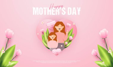 Mutlu Anneler Günü tasarımı, tebrik kartları, satış promosyonları, senetler, afişler ve diğerleri için uygun.