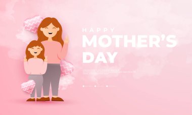Mutlu Anneler Günü tasarımı, tebrik kartları, satış promosyonları, senetler, afişler ve diğerleri için uygun.