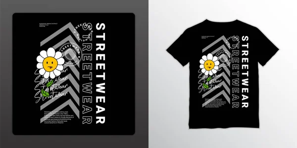 Dobré Vibrace Streetwear Shirt Design Vhodné Pro Sítotisk Bundy Další — Stockový vektor